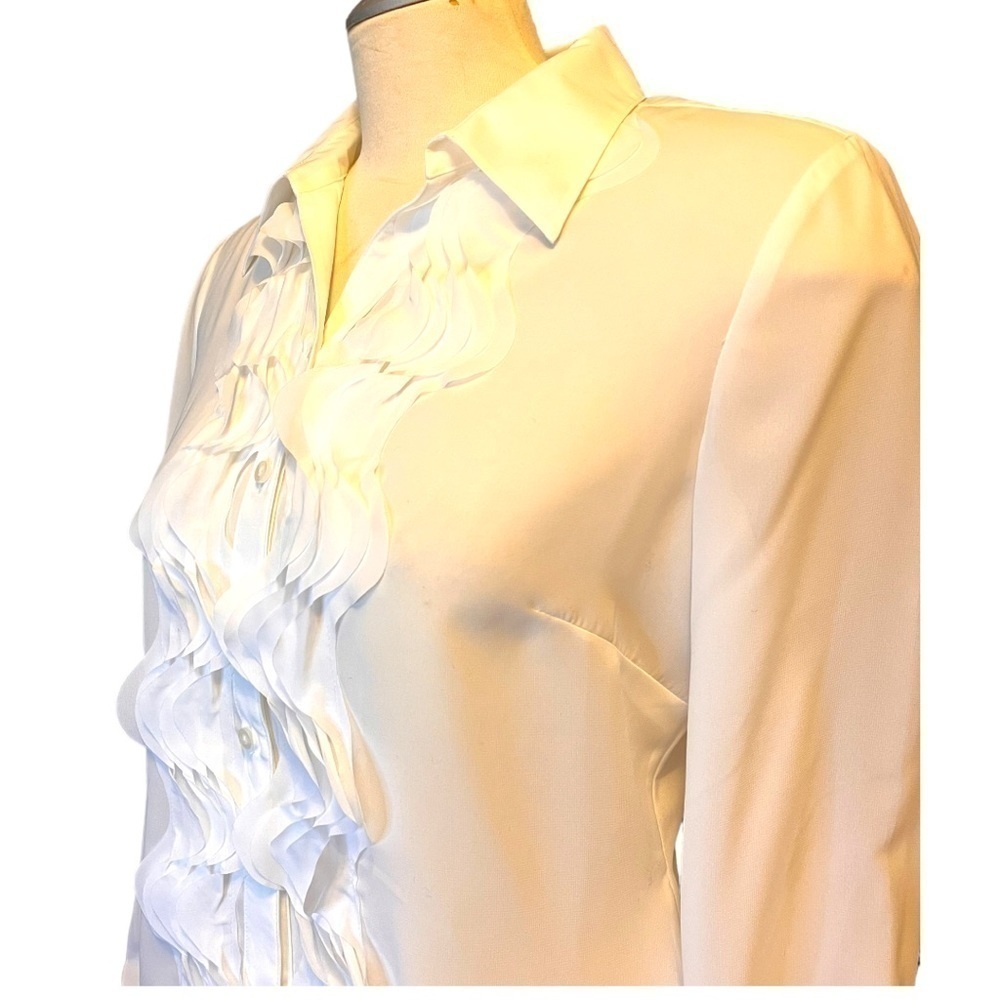 Précis Petite (UK) Delicate White Ruffle Blouse